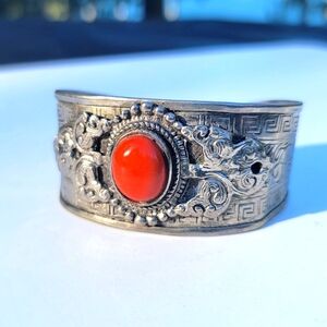 Aisan Silver and Coral Bracelet